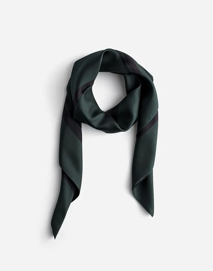 Women Scarves Madewell Oversized Silk Bandana Luxury Forest