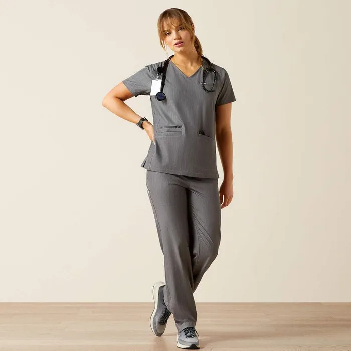 Women Scrubs Ariat Clara 6 Pocket Scrub Top Charcoal Grey Women Scrubs Ariat Clara 6 Pocket Scrub Top Charcoal Grey