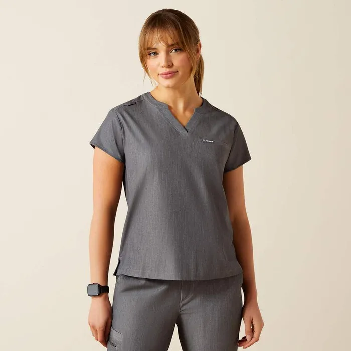 Women Scrubs Ariat Eliza Fashion Scrub Top Charcoal Grey