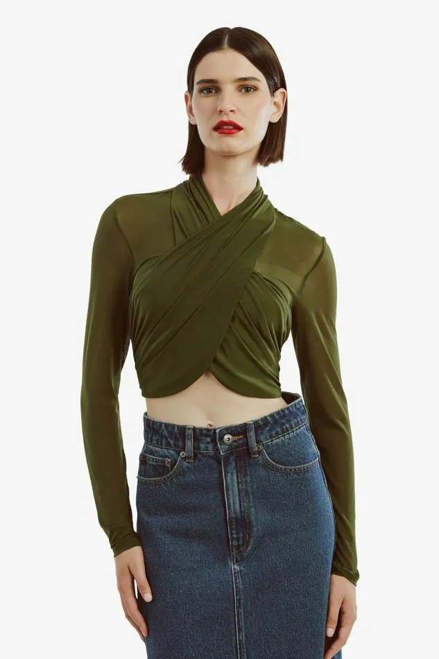 Women Shirts and Blouses Bardot Aliyah Top In Khaki Khaki Women Shirts and Blouses Bardot Aliyah Top In Khaki Khaki