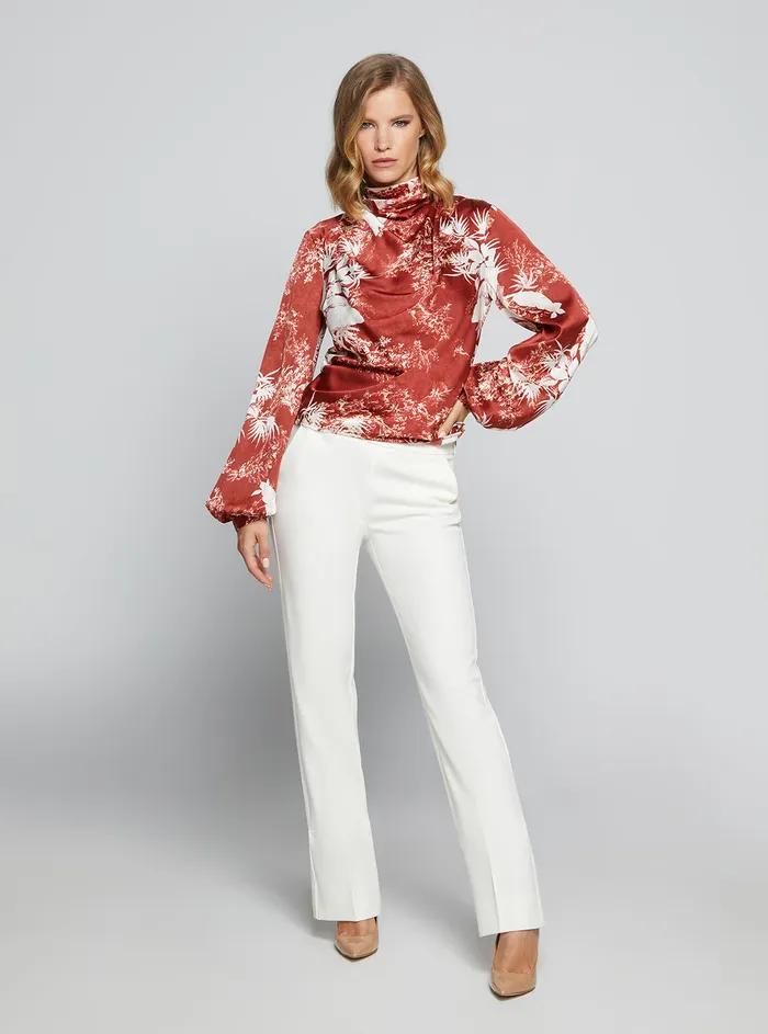 Women Shirts GUESS Eco Red Print Gudule Top Women Shirts GUESS Eco Red Print Gudule Top