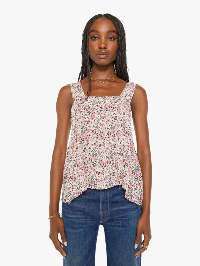 Women Shirts Mother Denim Jasmine Top Petite Fleur Print Rose