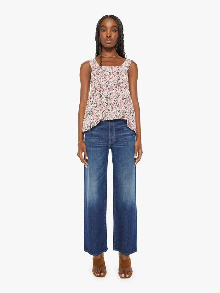 Women Shirts Mother Denim Jasmine Top Petite Fleur Print Rose
