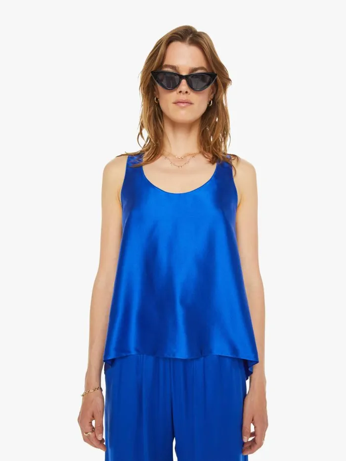 Women Shirts Mother Denim Lou OnePiece Scoop Neck Tank Lapis