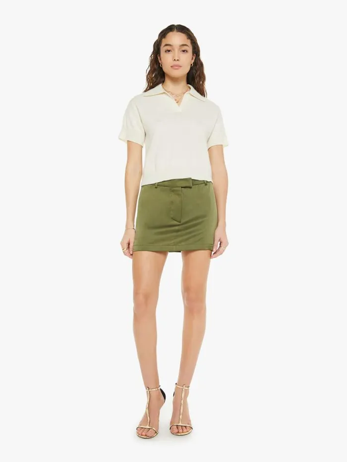 Women Shirts Mother Denim Mirabelle Relaxed Short Sleeve Polo Gardenia