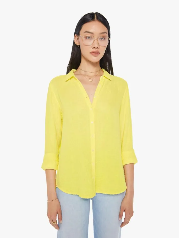 Women Shirts Mother Denim Scout Shirt Yellow lightpastel