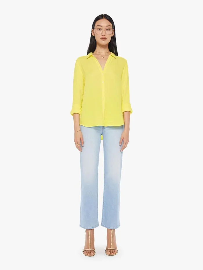 Women Shirts Mother Denim Scout Shirt Yellow lightpastel