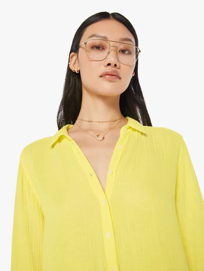 Women Shirts Mother Denim Scout Shirt Yellow lightpastel