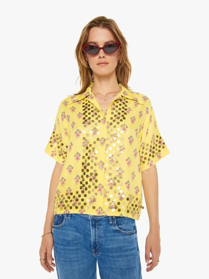 Women Shirts Mother Denim Stevie Coin Shirt Primrose