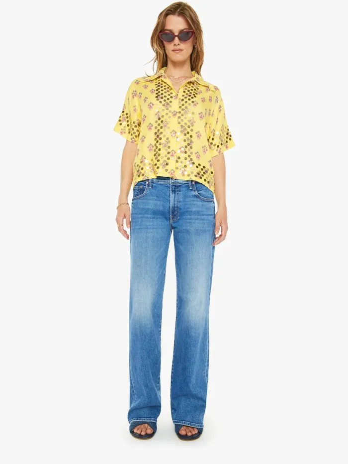 Women Shirts Mother Denim Stevie Coin Shirt Primrose