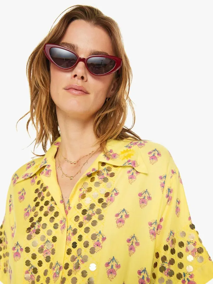 Women Shirts Mother Denim Stevie Coin Shirt Primrose