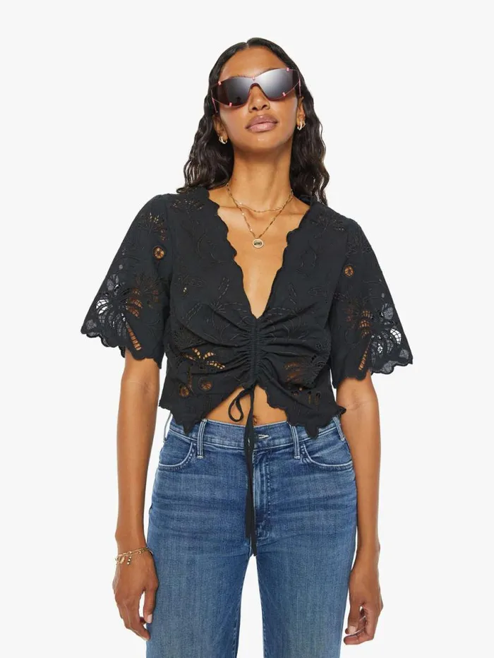 Women Shirts Mother Denim The Social Butterfly Black