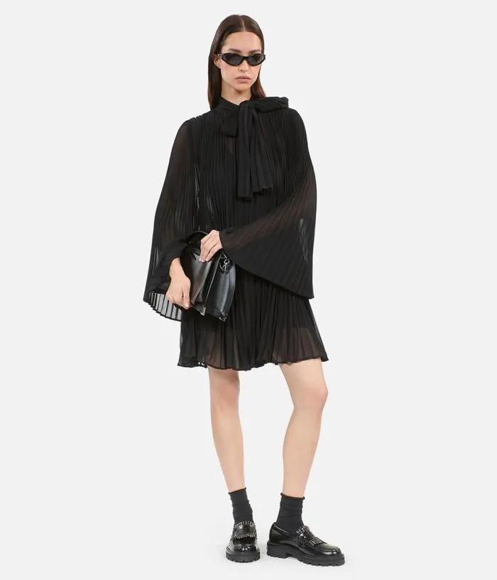 Women Short Black Pleated Dress THE KOOPLES Dresses and Jumpsuits