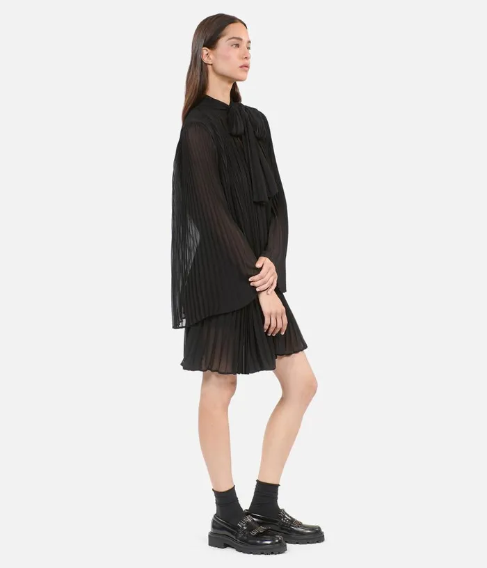 Women Short Black Pleated Dress THE KOOPLES Dresses and Jumpsuits
