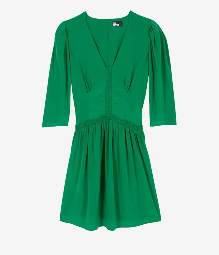 Women Short Green Dress With Shirring THE KOOPLES Dresses and Jumpsuits