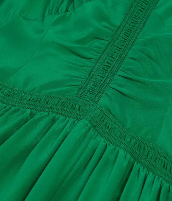 Women Short Green Dress With Shirring THE KOOPLES Dresses and Jumpsuits