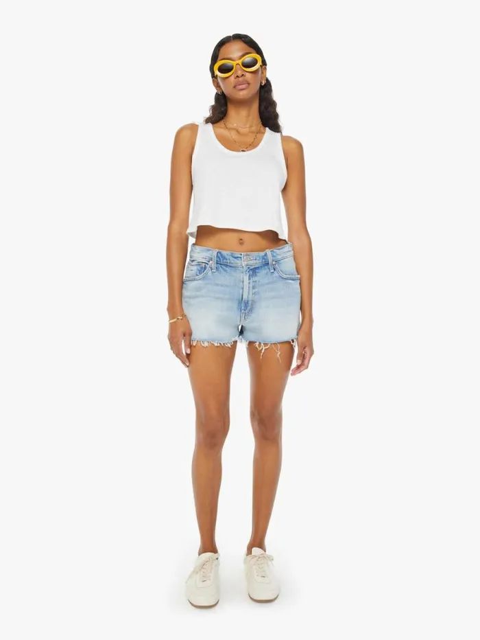 Women Shorts Mother Denim The Dodger Short Short Fray Blue medium