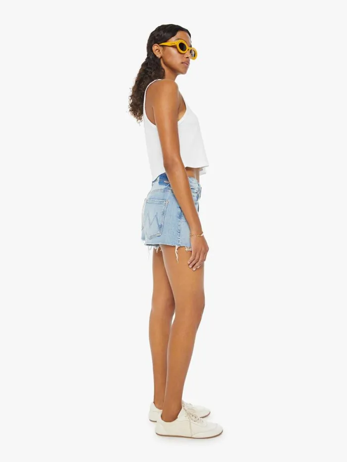 Women Shorts Mother Denim The Dodger Short Short Fray Blue medium