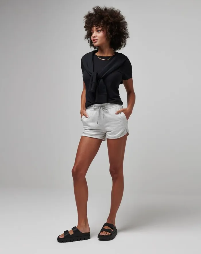 Women Shorts TravisMathew CLOUD FLEECE SHORT 20 Heather Light Grey Women Shorts TravisMathew CLOUD FLEECE SHORT 20 Heather Light Grey