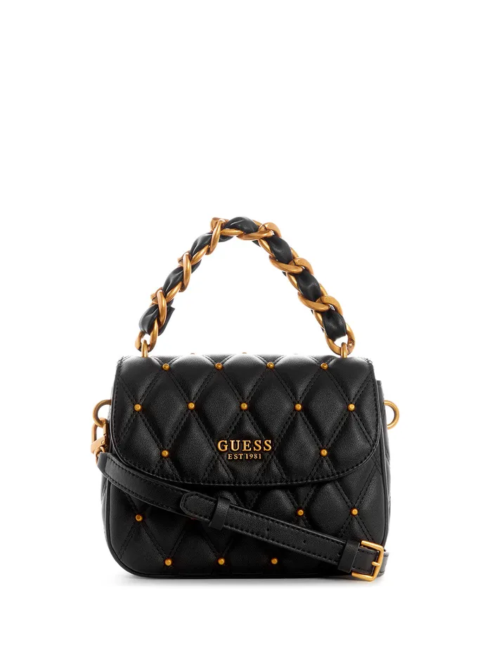 Women Shoulder Bag GUESS Black Triana Studded Shoulder Bag