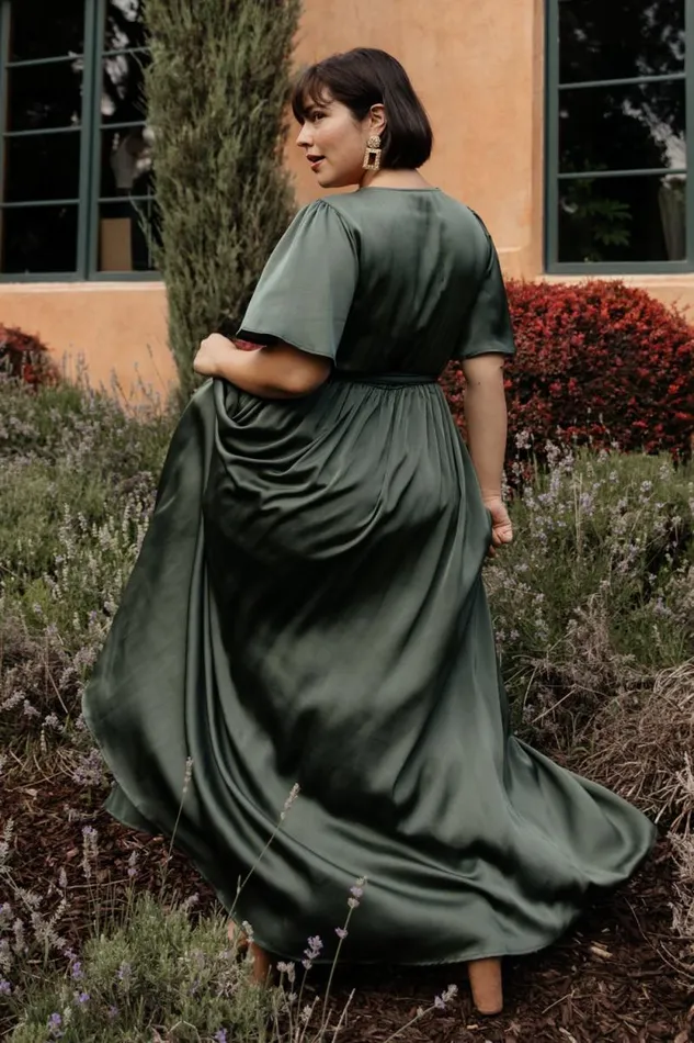 Women Sicily Satin Maxi Dress Dusty Green Baltic Born Bump Friendly Women Sicily Satin Maxi Dress Dusty Green Baltic Born Bump Friendly