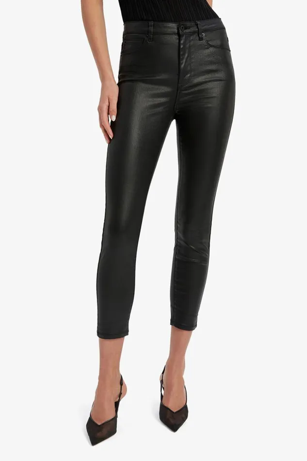 Women Skinny Jean Bardot Khloe Crop Coated Jeans In Black Black Women Skinny Jean Bardot Khloe Crop Coated Jeans In Black Black