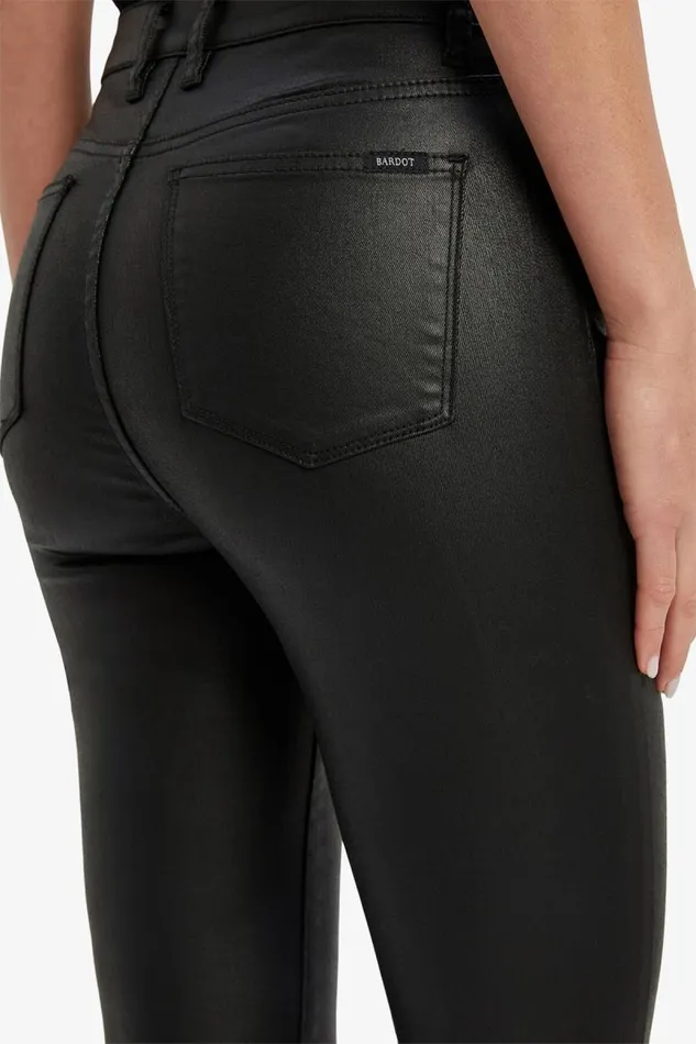 Women Skinny Jean Bardot Khloe Crop Coated Jeans In Black Black Women Skinny Jean Bardot Khloe Crop Coated Jeans In Black Black