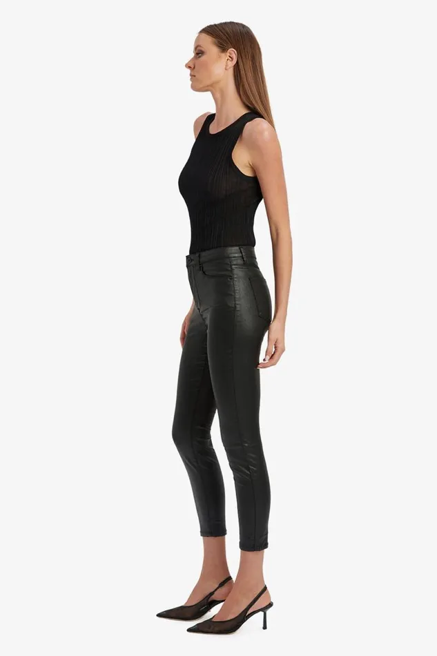 Women Skinny Jean Bardot Khloe Crop Coated Jeans In Black Black Women Skinny Jean Bardot Khloe Crop Coated Jeans In Black Black