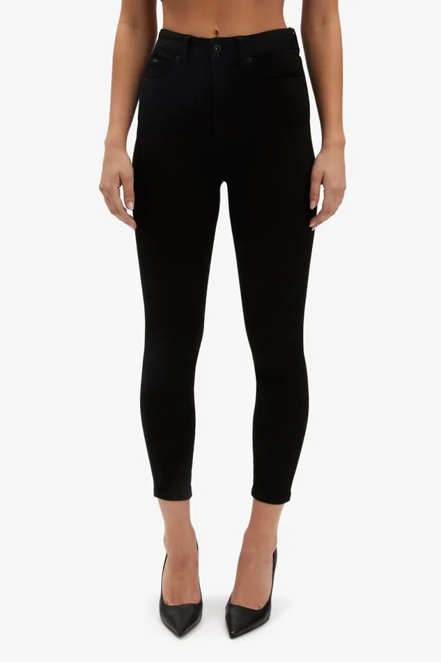 Women Skinny Jean Bardot Khloe Hi Crop Jeans In Black Black Women Skinny Jean Bardot Khloe Hi Crop Jeans In Black Black