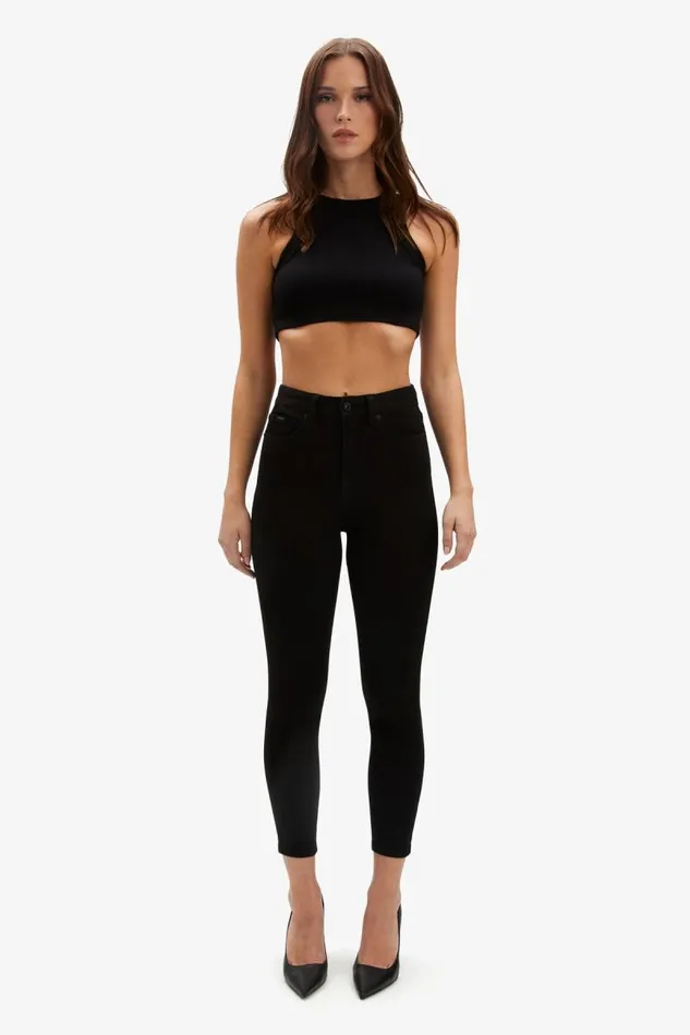 Women Skinny Jean Bardot Khloe Hi Crop Jeans In Black Black Women Skinny Jean Bardot Khloe Hi Crop Jeans In Black Black