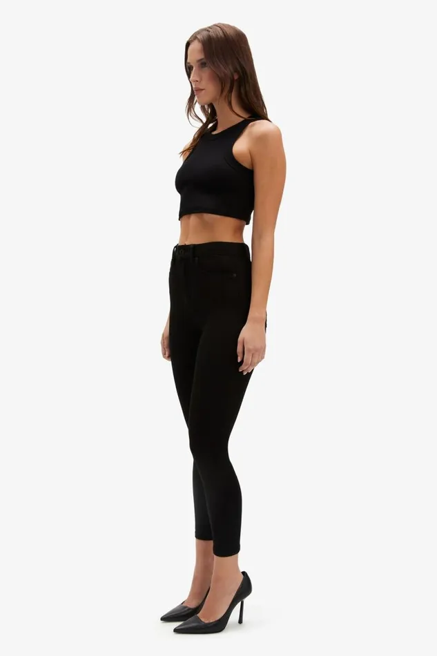 Women Skinny Jean Bardot Khloe Hi Crop Jeans In Black Black Women Skinny Jean Bardot Khloe Hi Crop Jeans In Black Black