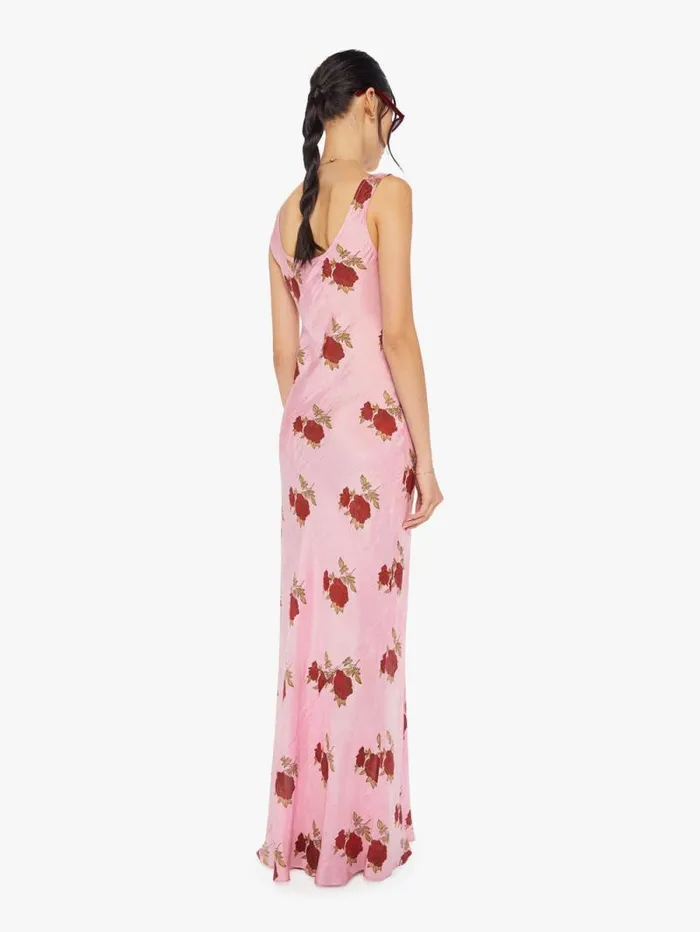 Women Skirts and Dresses Mother Denim Adele Silk Dress Pink Ruby