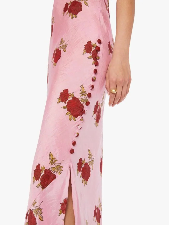 Women Skirts and Dresses Mother Denim Adele Silk Dress Pink Ruby