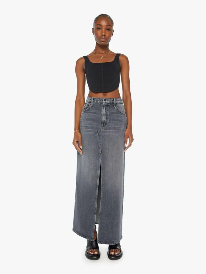 Women Skirts and Dresses Mother Denim The Bombshell Maxi Black charcoal