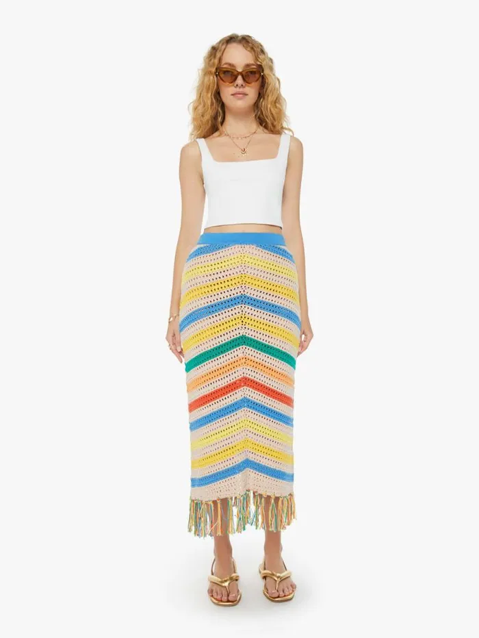 Women Skirts and Dresses Mother Denim The Fringe Midi Skirt Assorted open