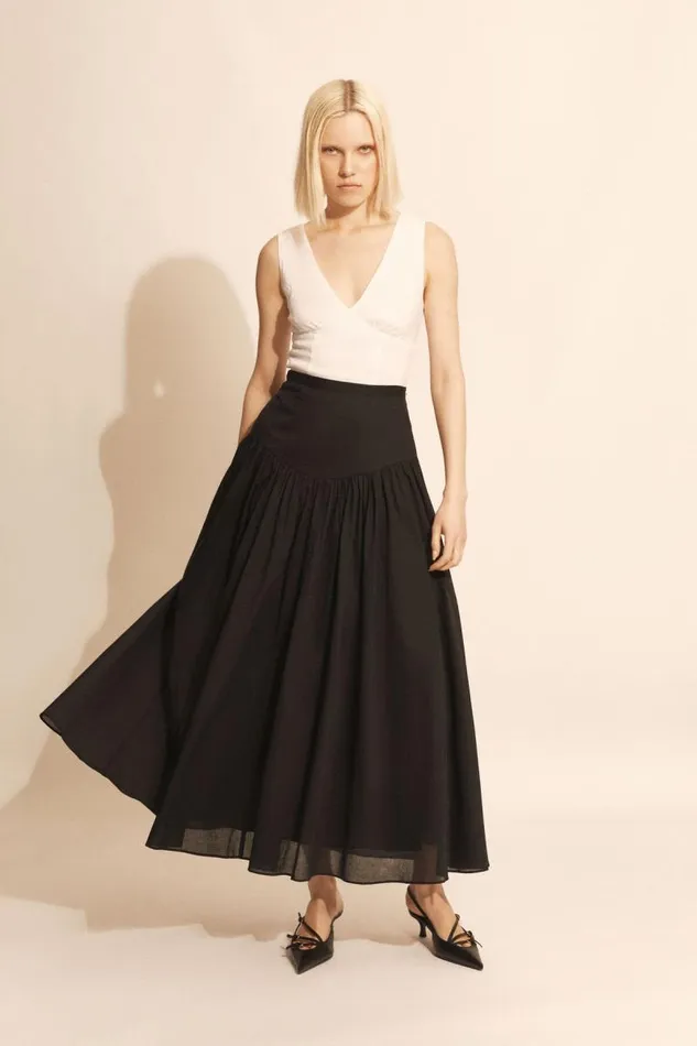 Women Skirts Bardot Amorette Maxi Cotton Skirt In Black Black