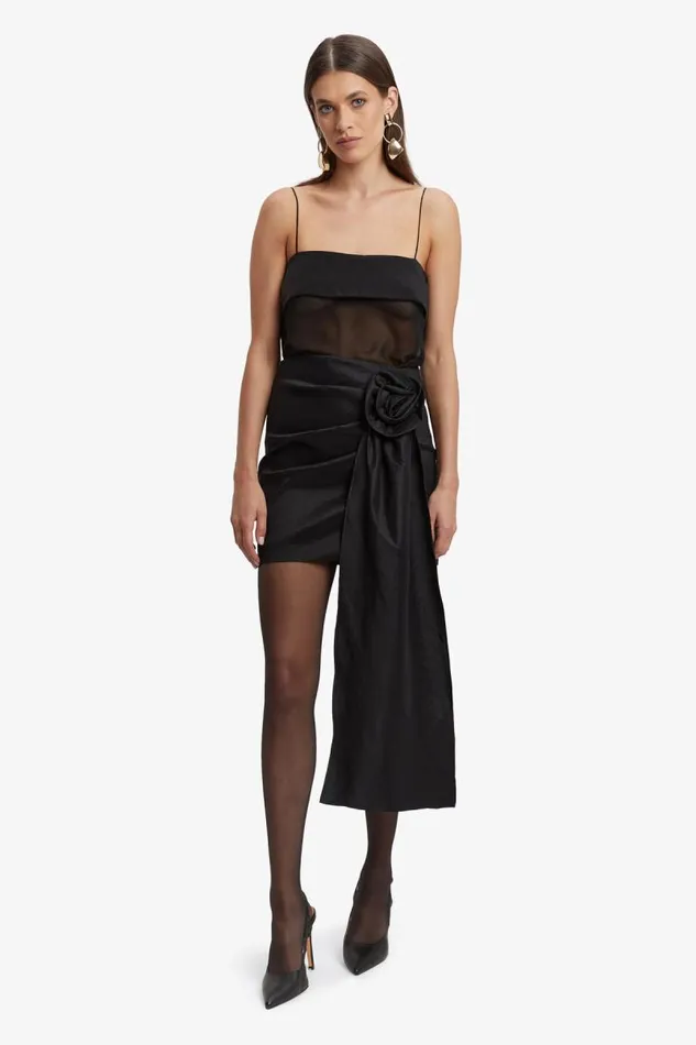 Women Skirts Bardot Carsen Flower Skirt In Black Black Women Skirts Bardot Carsen Flower Skirt In Black Black
