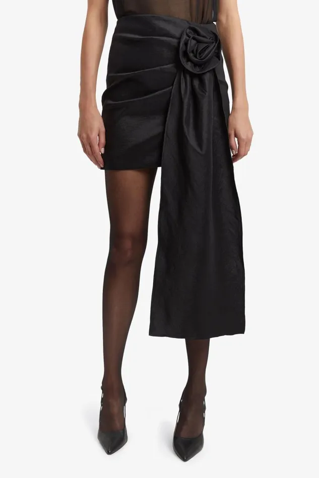 Women Skirts Bardot Carsen Flower Skirt In Black Black Women Skirts Bardot Carsen Flower Skirt In Black Black