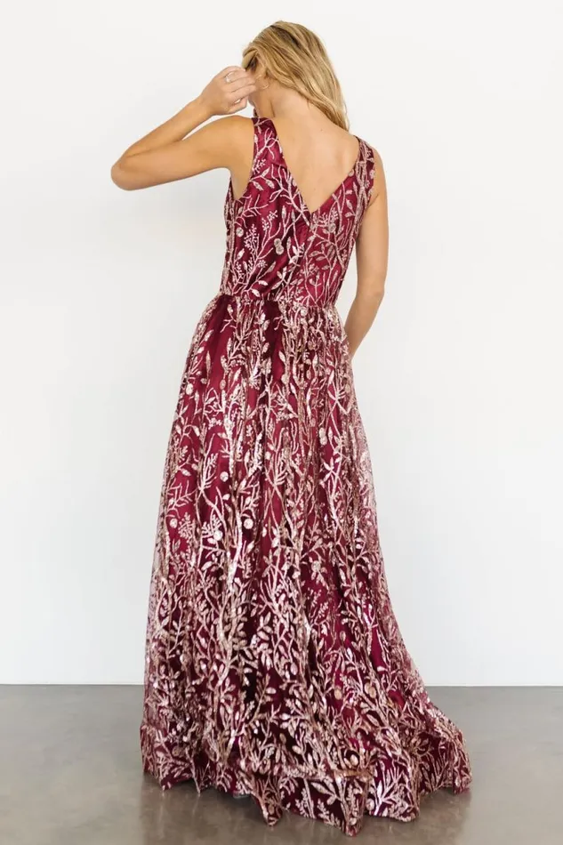 Women Skyla Glitter Gown Wine Rose Gold Baltic Born Tulle Styles Women Skyla Glitter Gown Wine Rose Gold Baltic Born Tulle Styles