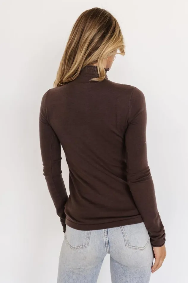 Women Slater Mock Neck Top Brown Baltic Born Blouses and Shirts Women Slater Mock Neck Top Brown Baltic Born Blouses and Shirts