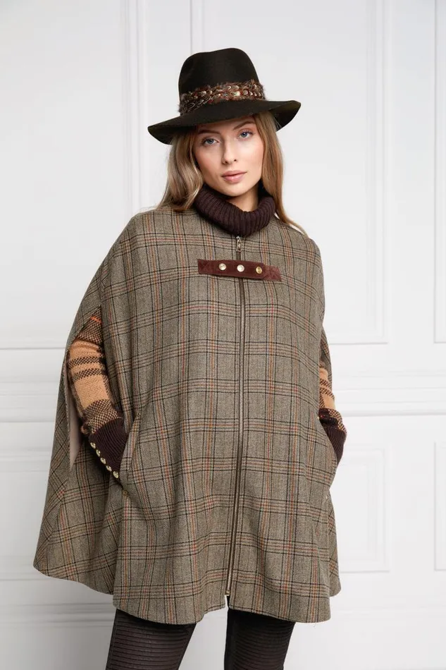 Women Slim Cape Bourbon Tweed Holland Cooper Capes