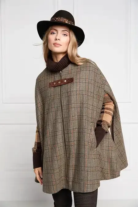 Women Slim Cape Bourbon Tweed Holland Cooper Capes