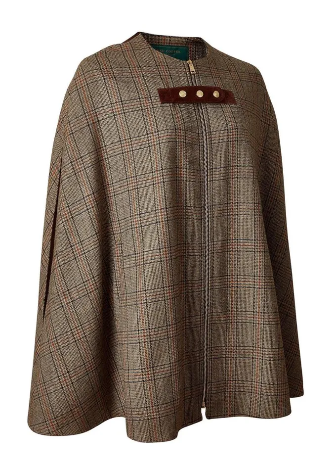 Women Slim Cape Bourbon Tweed Holland Cooper Capes