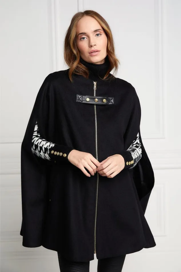 Women Slim Cape Soft Black Holland Cooper Capes