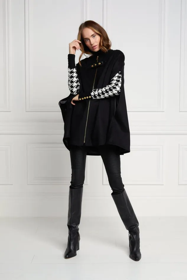 Women Slim Cape Soft Black Holland Cooper Capes