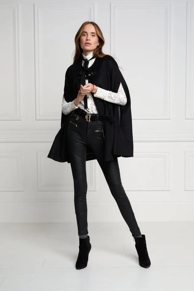 Women Slim Cape Soft Black Holland Cooper Capes