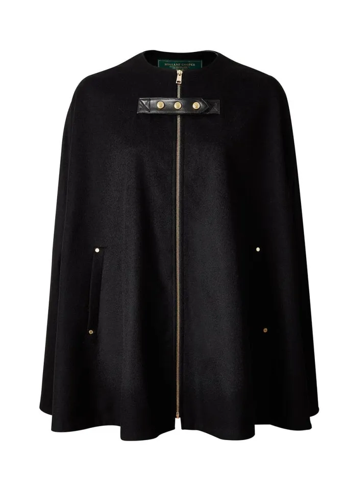 Women Slim Cape Soft Black Holland Cooper Capes
