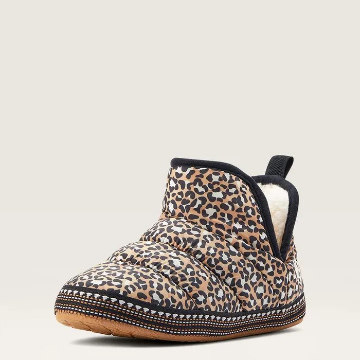 Women Slippers Ariat Crius Bootie Slipper Tan Leopard Print