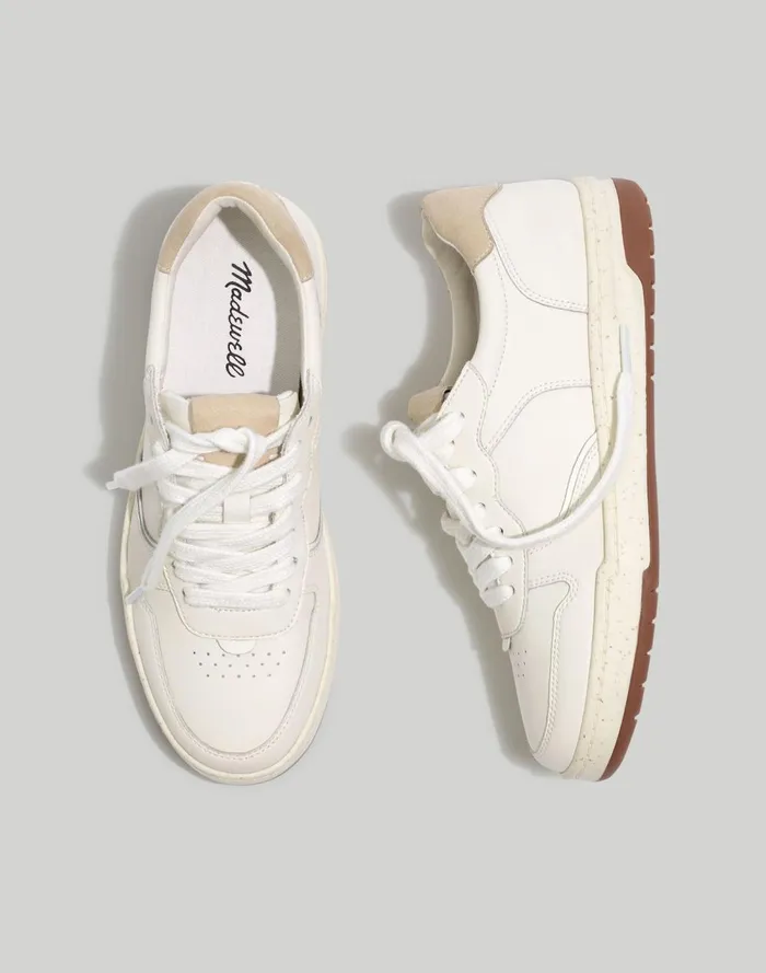Women Sneakers Madewell Court Sneakers In White Leather Ivory Multi