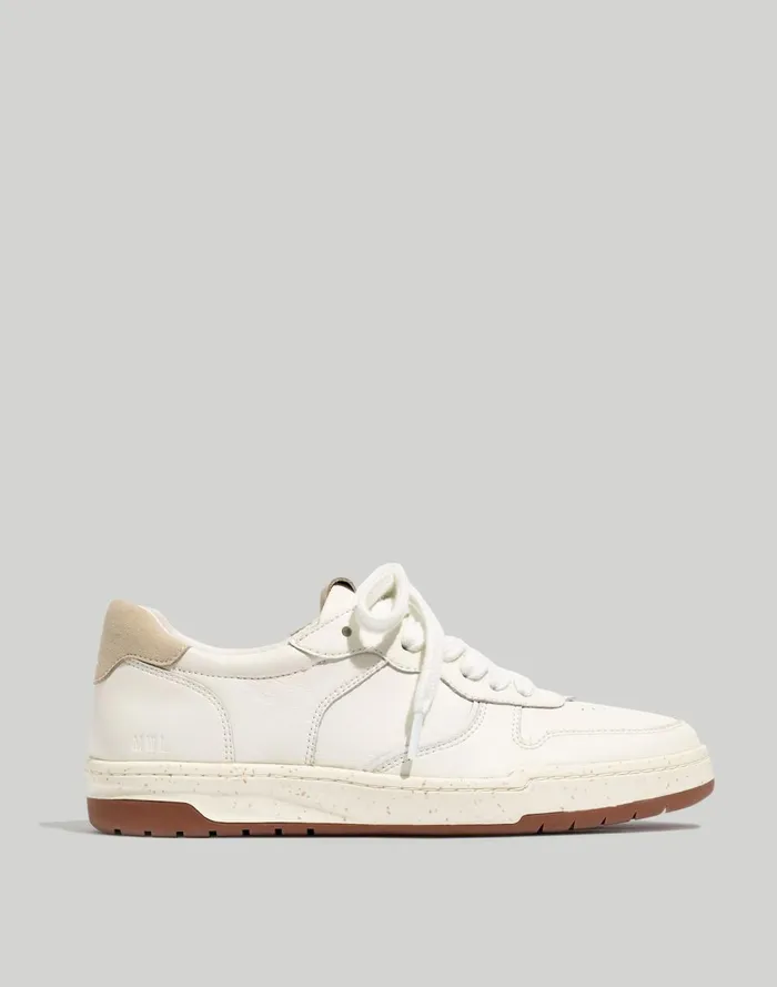 Women Sneakers Madewell Court Sneakers In White Leather Ivory Multi